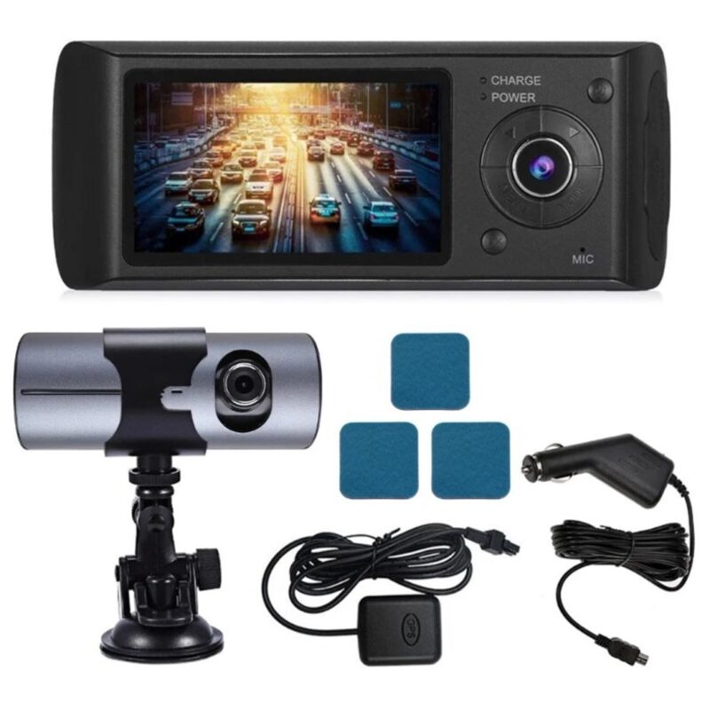 ÇİFT KAMERALI GPS DESTEKLİ ARAÇ İÇİ DVR KAMERA SET - Görsel 2